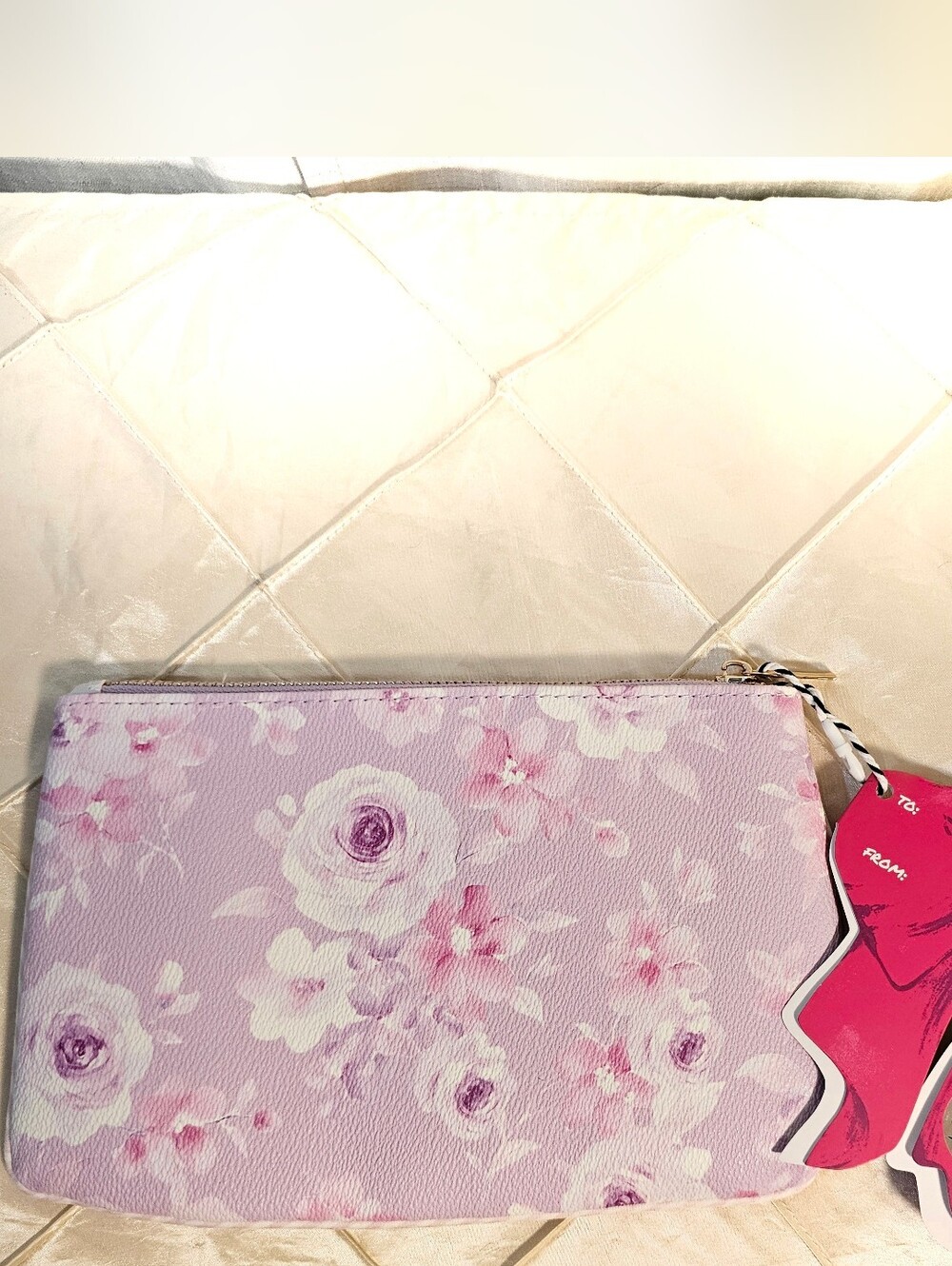 2/$20 Peach Layne Lavender Floral Make Up Bag